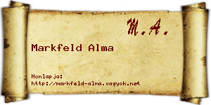 Markfeld Alma névjegykártya